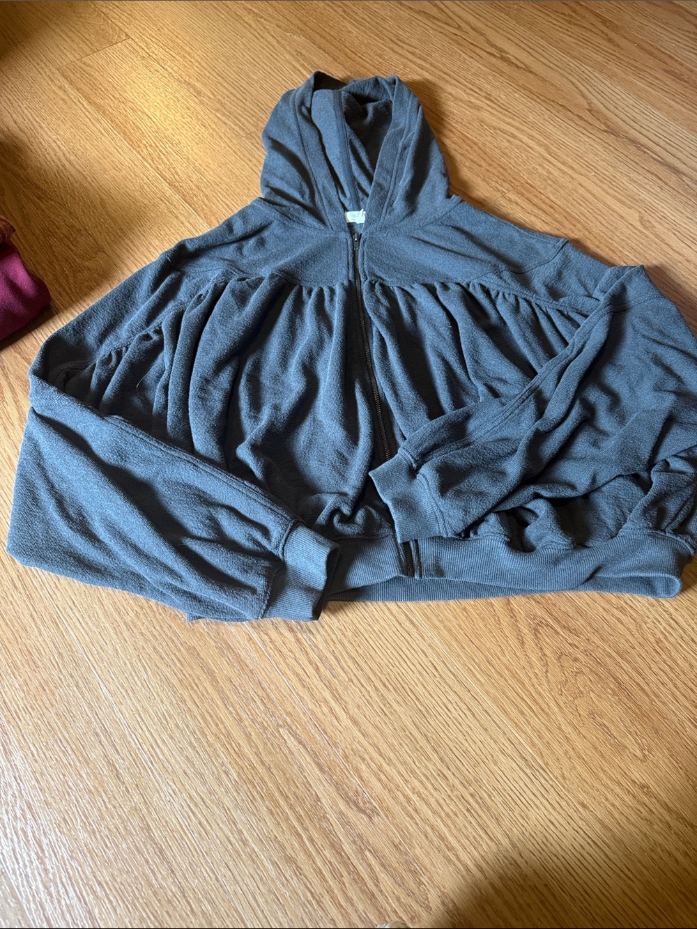 aerie Charcoal Gray Hooded Zip-Up